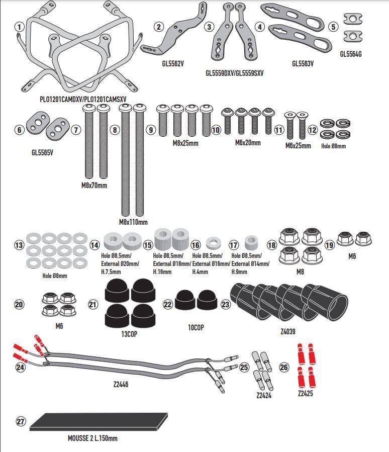 GIVI PLO1201CAM HONDA XL 750 TRANSALP (23-26) YAN ÇANTA TAŞIYICI