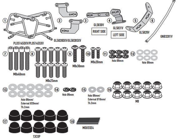 GIVI PLO5145CAM BMW F 900 GS (24-26) YAN ÇANTA TAŞIYICI