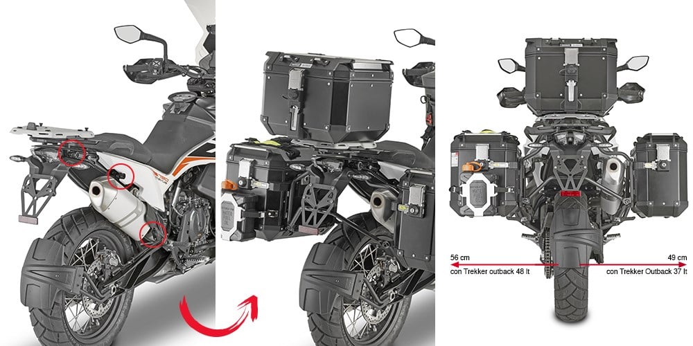 GIVI PLOR7710CAM KTM 790 ADVENTURE (19-20) - ADVENTURE R (19-20) - 890ADV.(21-22) YAN ÇANTA TAŞIYICI
