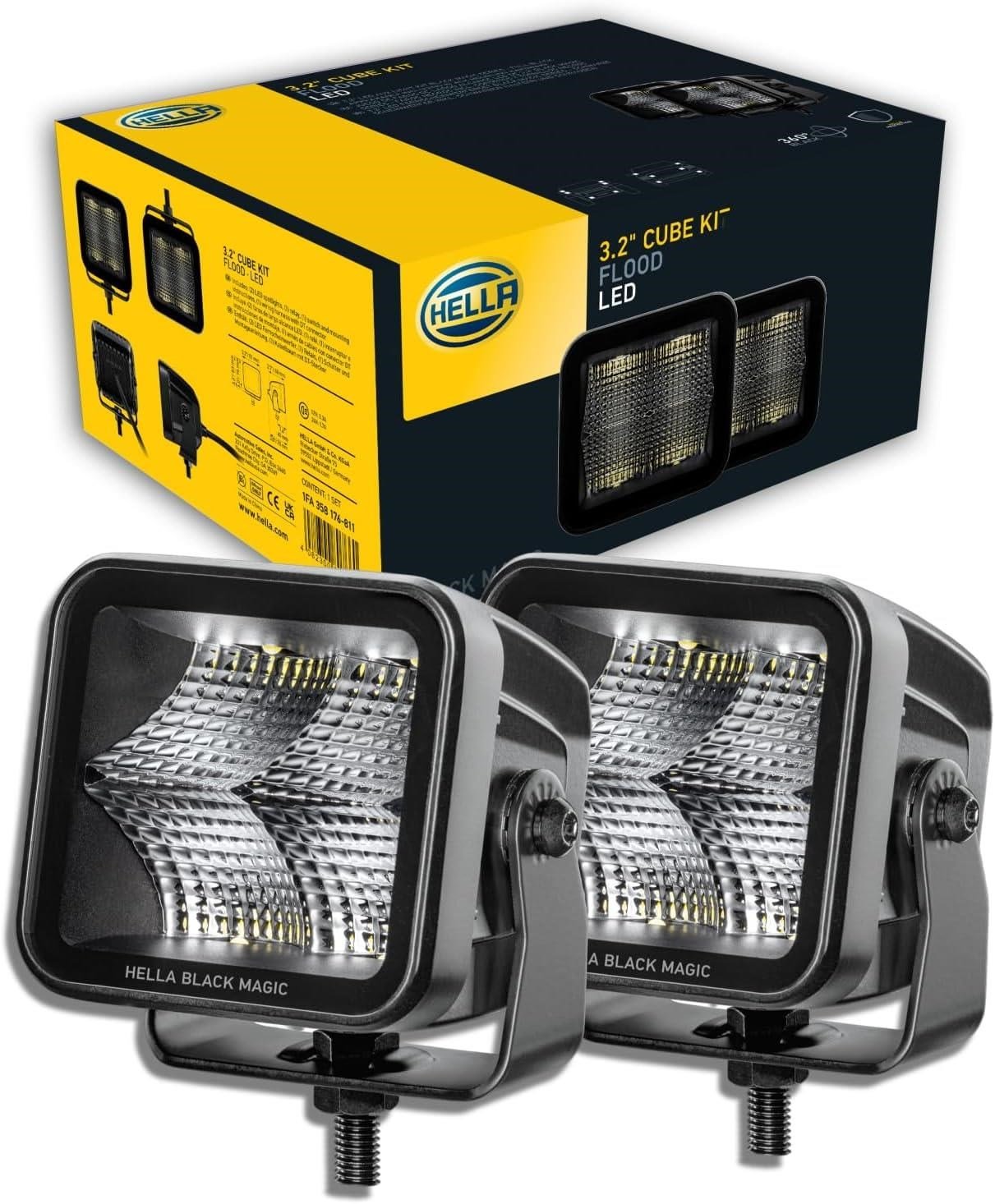 HELLA 3.2 CUBE KIT 2 Lİ MOTOSİKLET SİS FARI LED TAKIMI