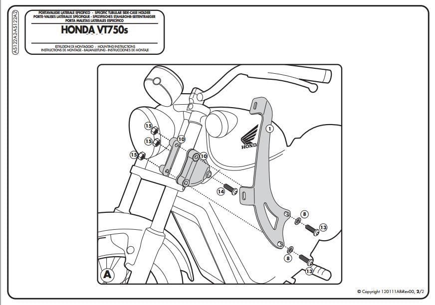 KAPPA AS122A2 HONDA VT 750 S (10-15) RÜZGAR SİPERLİK BAĞLANTISI