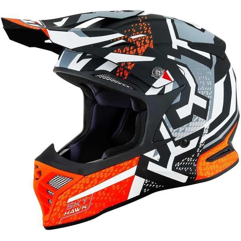 KYT SKYHAWK KASK HYPERFLOW MATT GREY / ORANGE