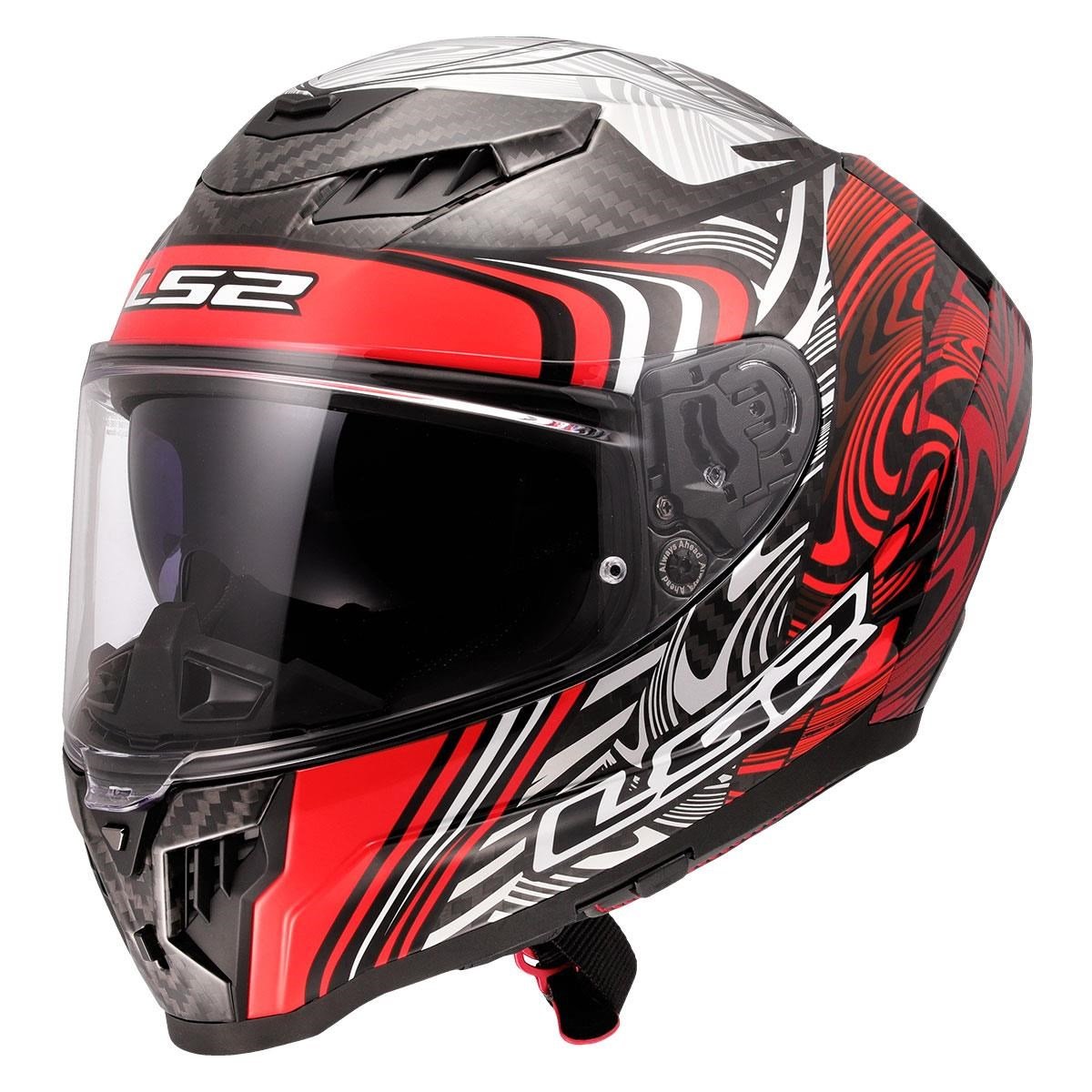 LS2 DRAGON KARBON ENTHUM KIRMIZI KASK