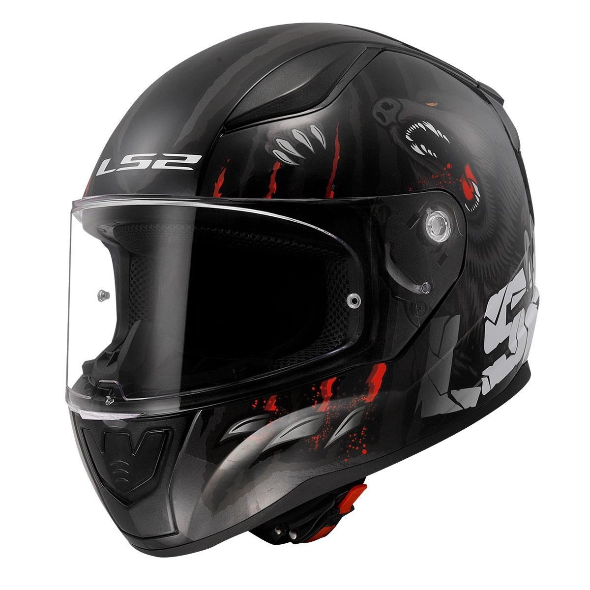 LS2 RAPID 2 CLAWN MAT SİYAH-GRİ-KIRMIZI KAPALI KASK FULL FACE