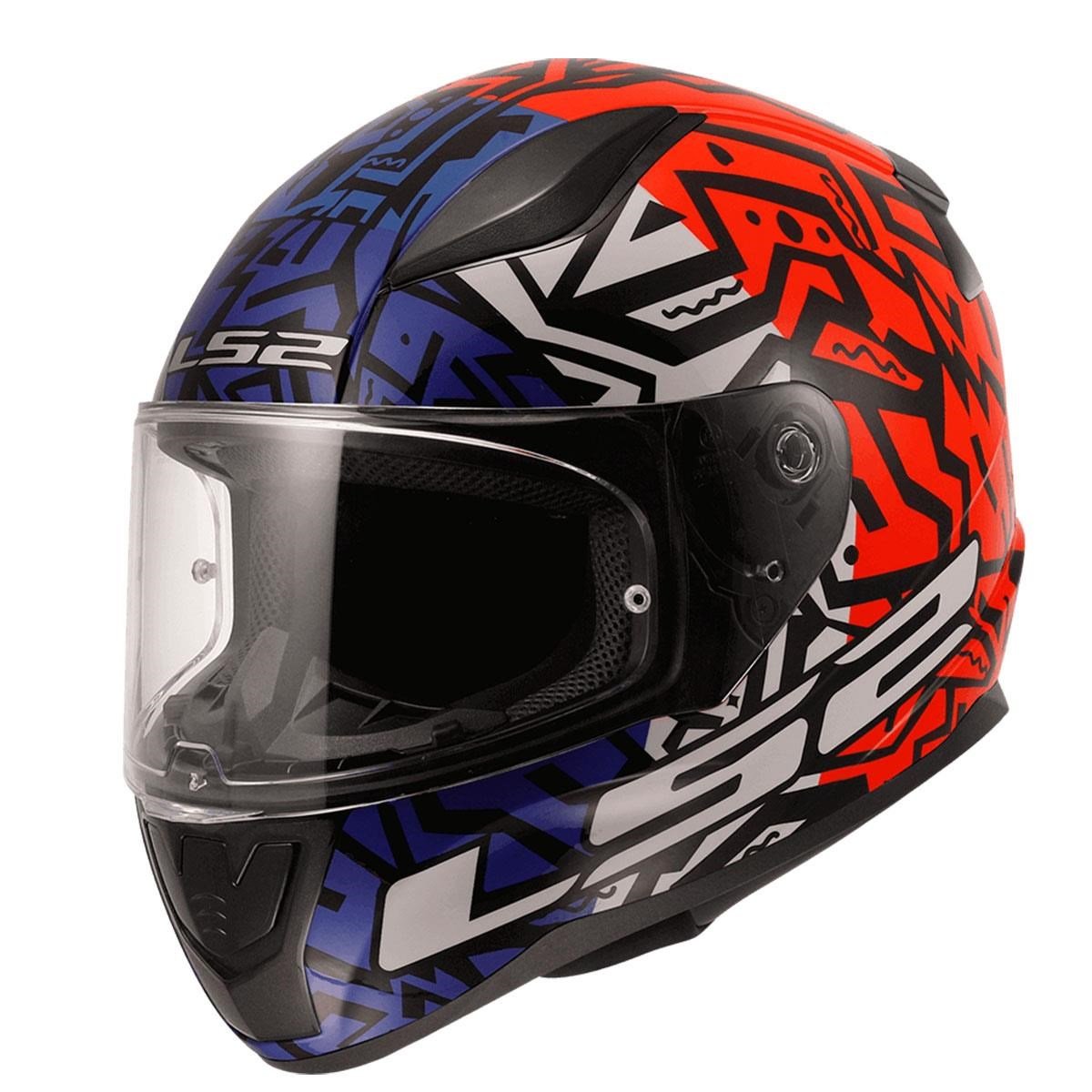 LS2 RAPID 2 MEMPHIS KIRMIZI-MAVİ KASK