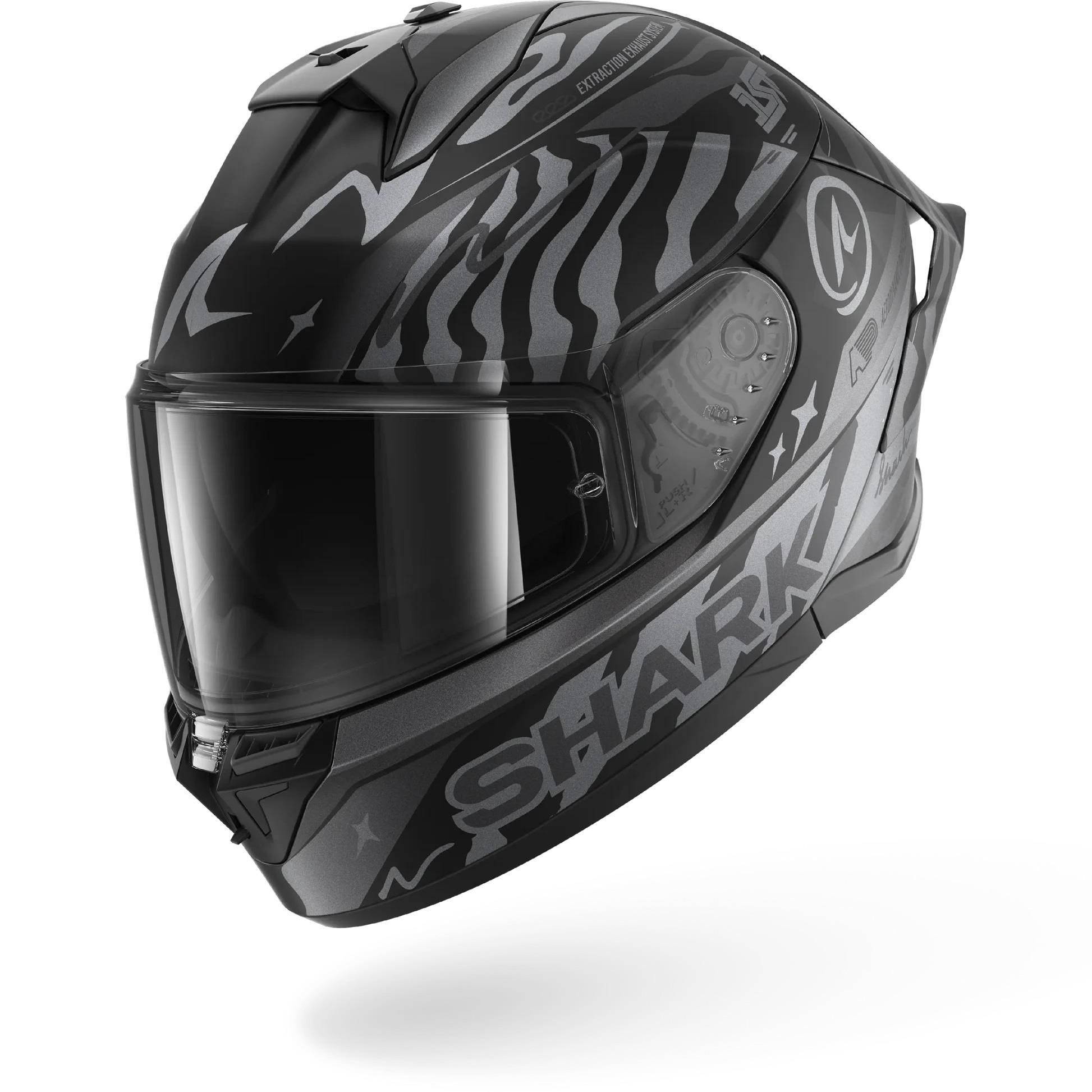 SHARK SKWAL CUP SPEED FANCY MAT SİYAH ANTRASİT GÜMÜŞ KAPALI KASK