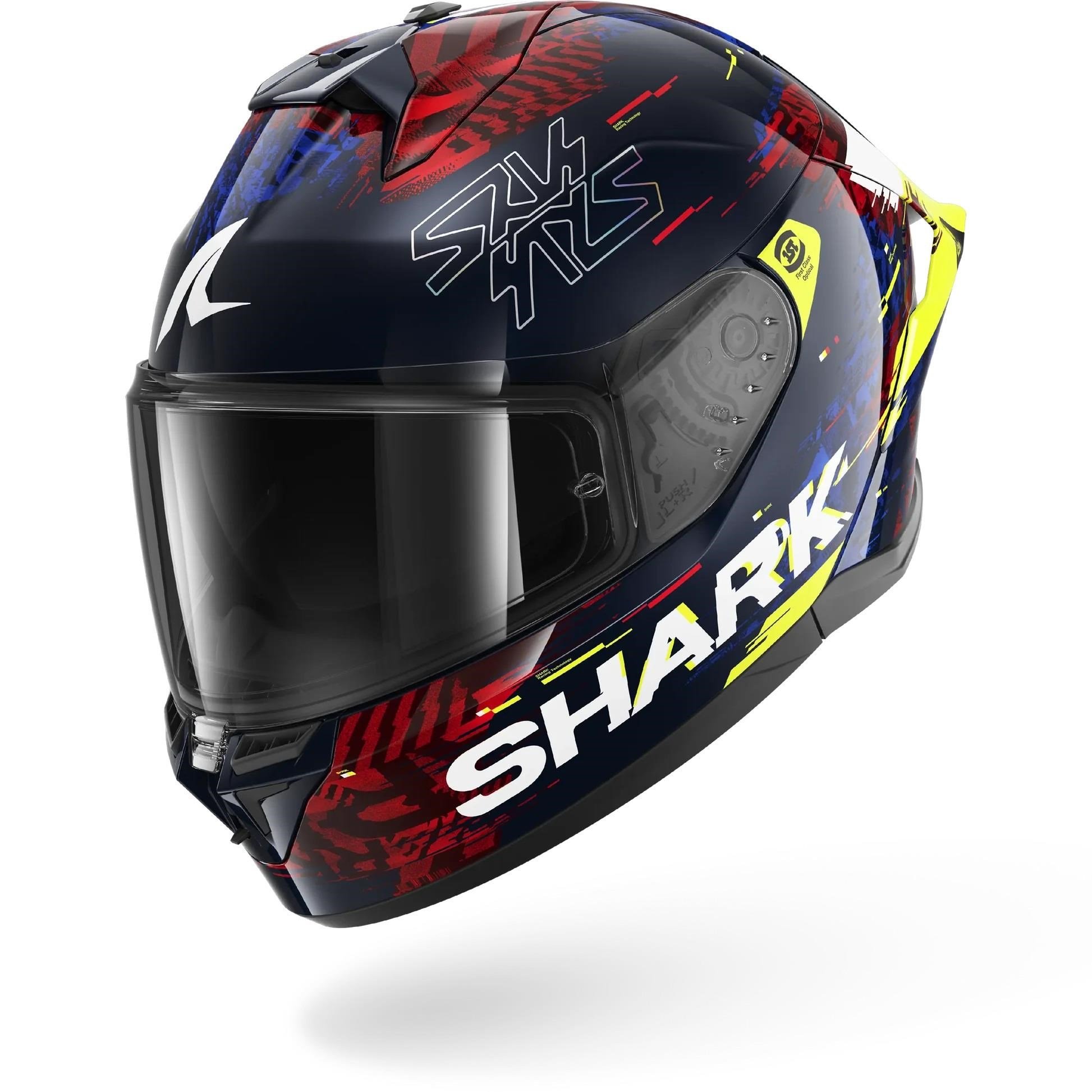 SHARK SKWAL CUP SPEED VIB MAVİ KIRMIZI SARI KAPALI KASK