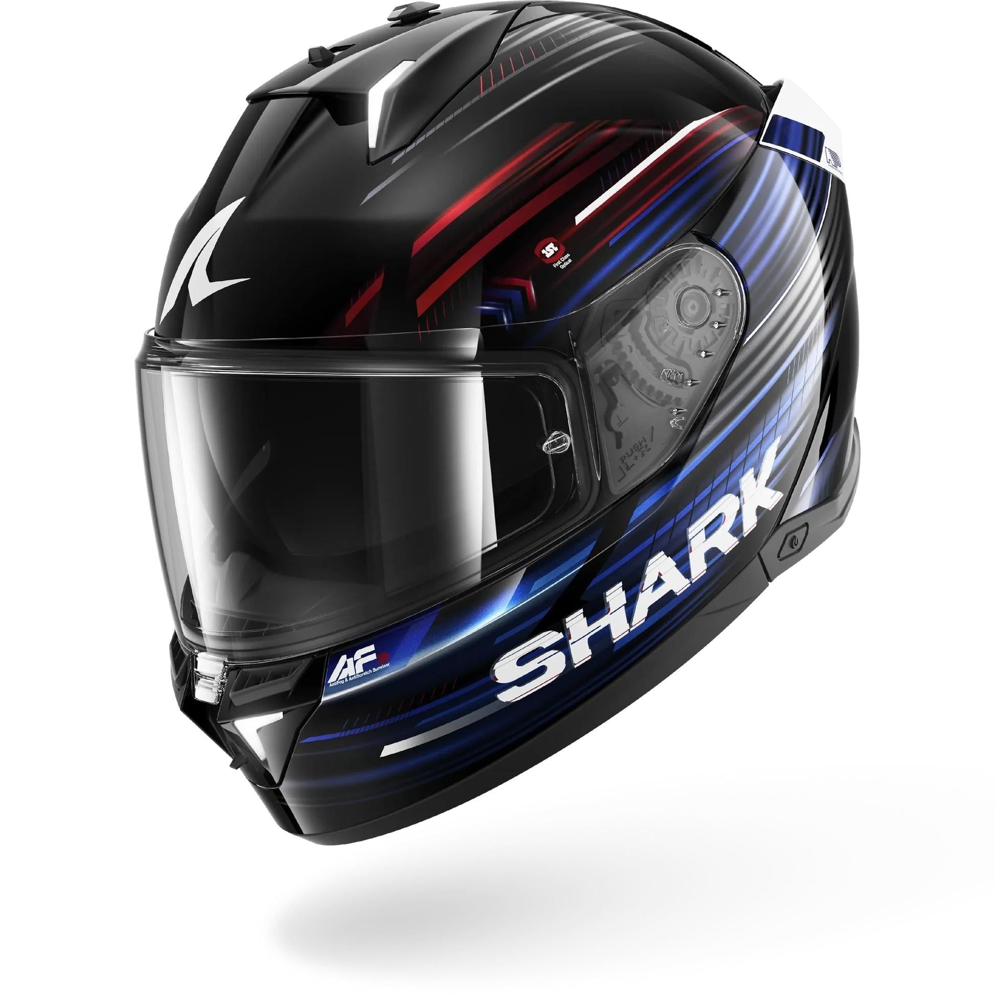 SHARK SKWAL İ3 LIGHT BLUR SİYAH KIRMIZI MAVİ KAPALI KASK