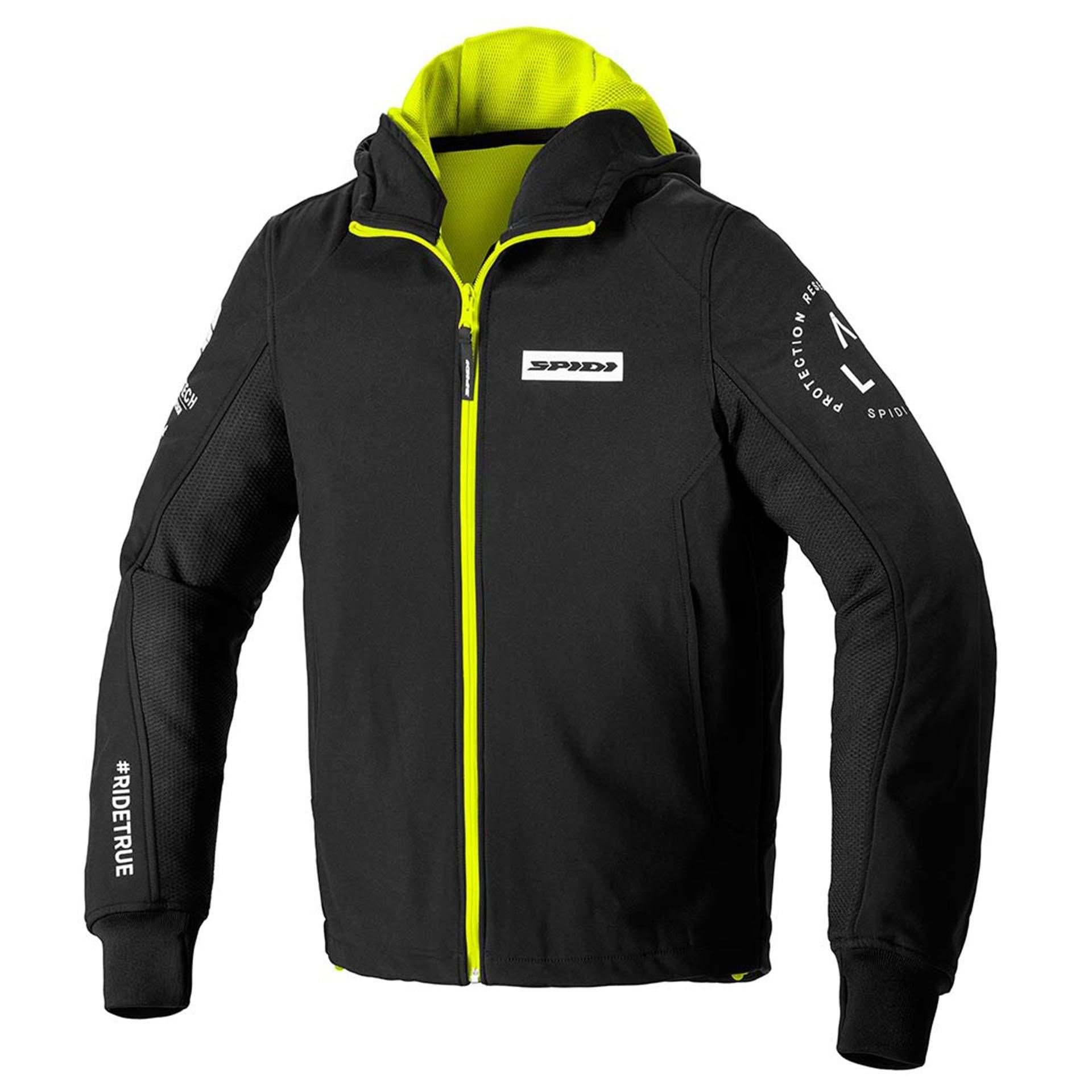 SPIDI HOODIE ARMOR EVO TEKSTİL CEKET SİYAH SARI