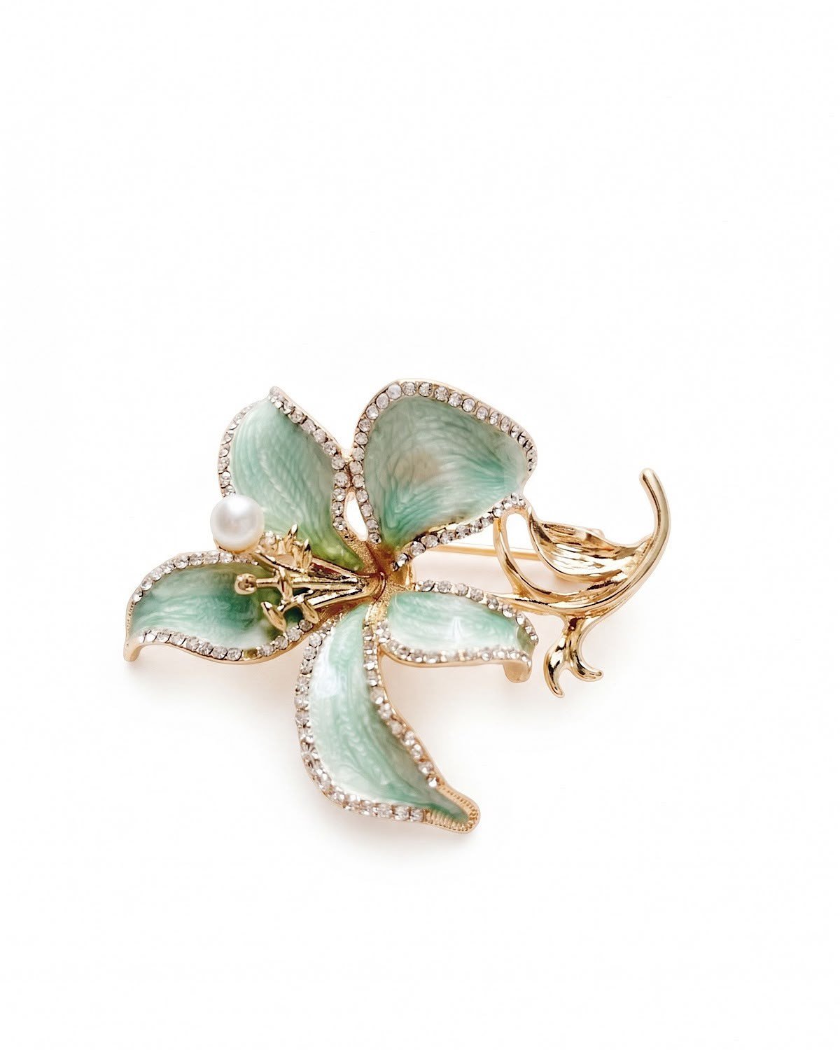 Mint Blossom İnci Broş
