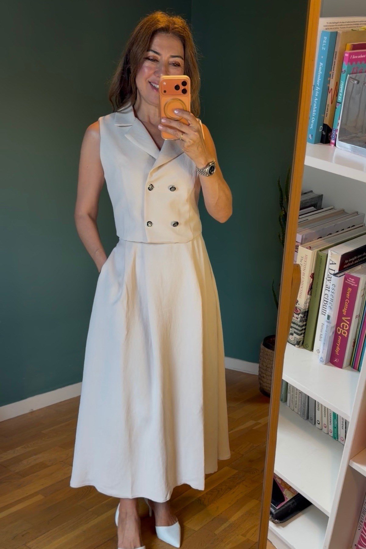 Tencel kumaş A kesim etek - yelek takım