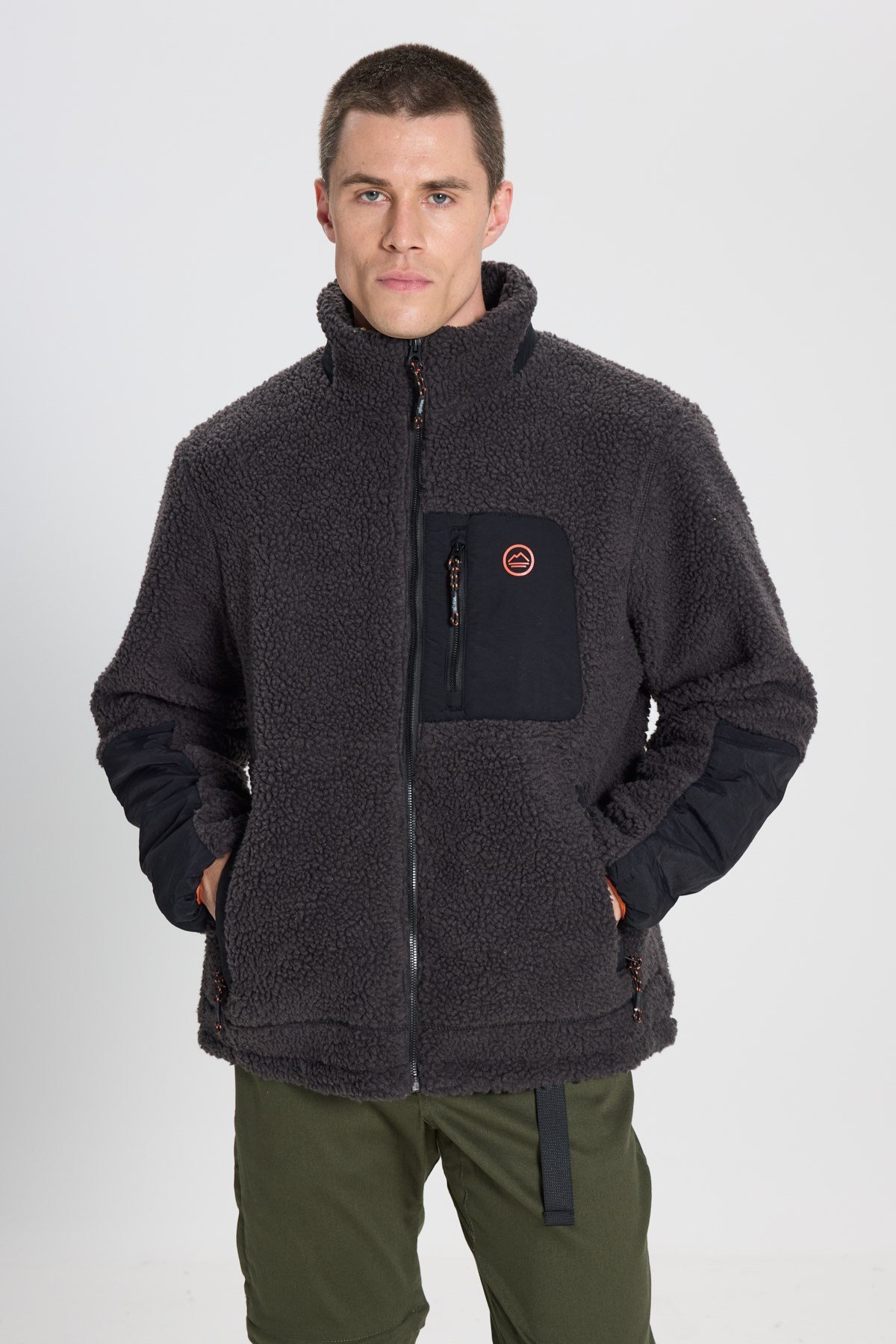 All Terrain Gear Fermuarlı Sherpa Ceket Antrasit Erkek Ceket