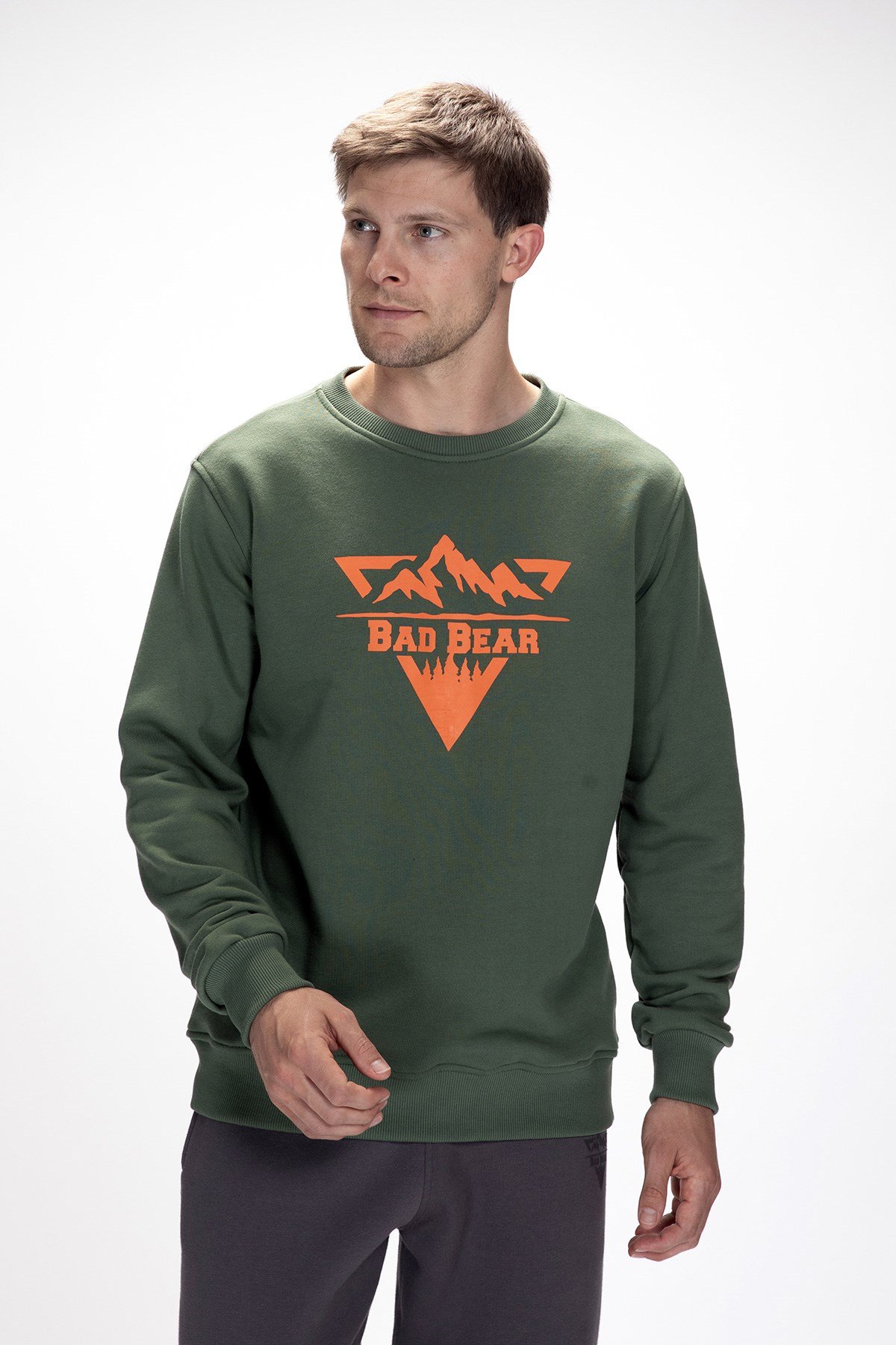 Bad Bear MOUNTAIN CREWNECK Yeşil Erkek Sweatshirt