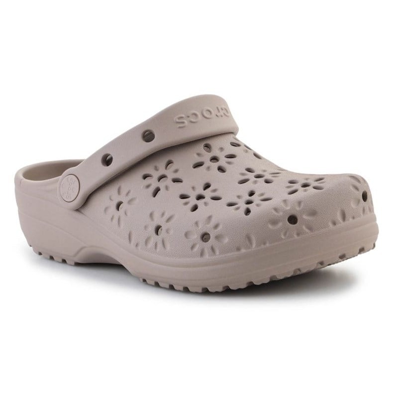 Crocs Classic Floral Cut Out Clog Kahverengi Unisex Terlik