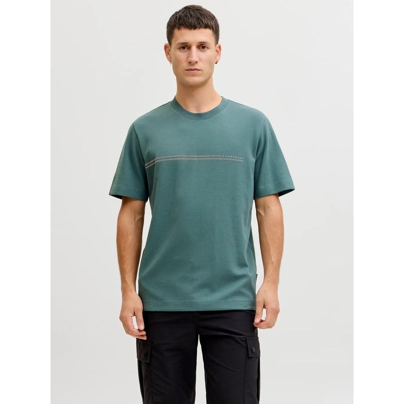 Jack&Jones JCOFUSION CHEST BRAND TEE SS CREW NOOS Petrol Erkek T-Shirt