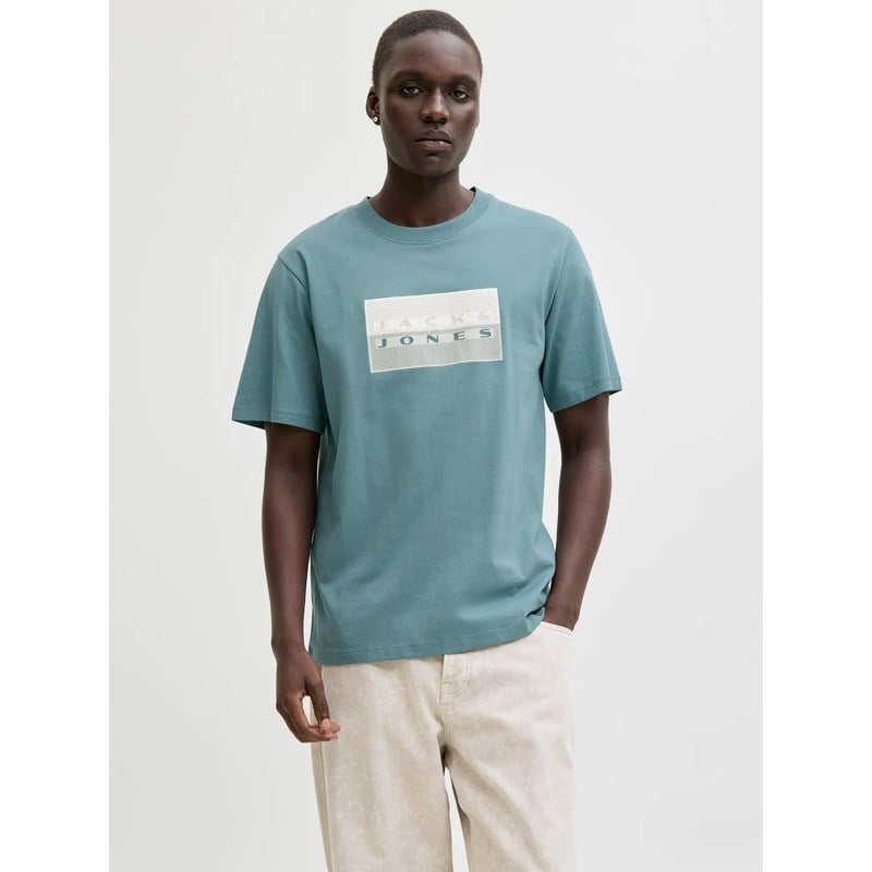 Jack&Jones JCOFUSION DOTS PRINT TEE SS CREW SN Petrol Erkek T-Shirt