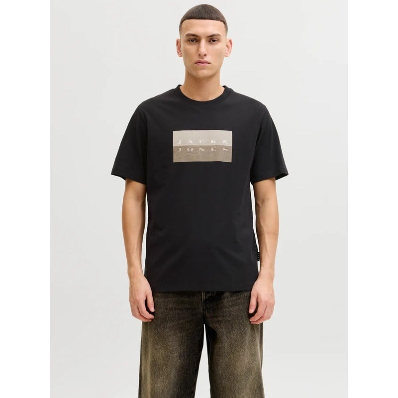 Jack&Jones JCOFUSION DOTS PRINT TEE SS CREW SN Siyah Erkek T-Shirt