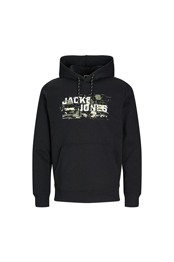 Jack&Jones JCOOUTDOOR LOGO SWEAT HOOD SN Siyah Erkek Sweatshirt