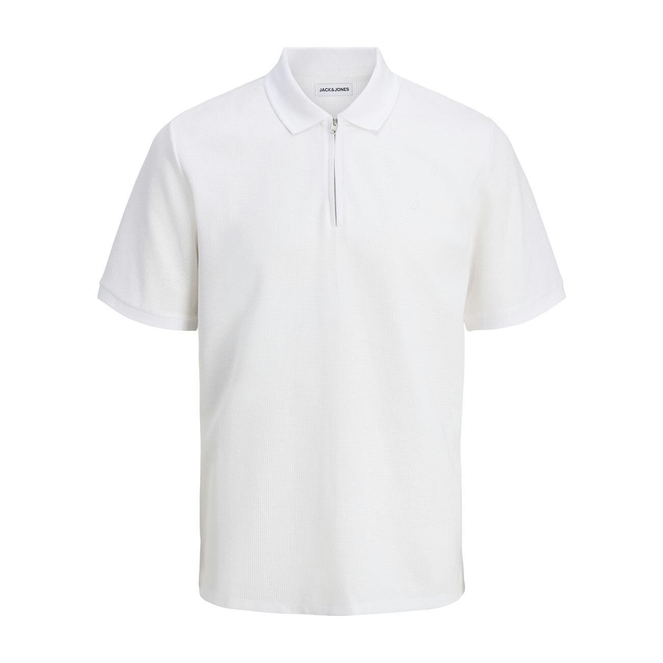 Jack&Jones JJEAUSTIN ZIP POLO SS NOOS Beyaz Erkek T-Shirt