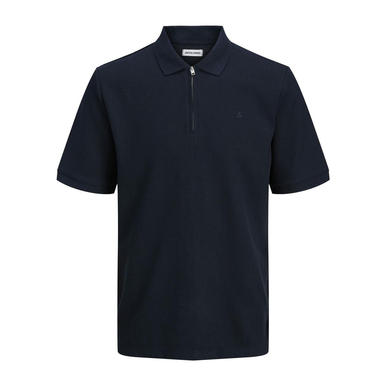 Jack&Jones JJEAUSTIN ZIP POLO SS NOOS Lacivert Erkek T-Shirt