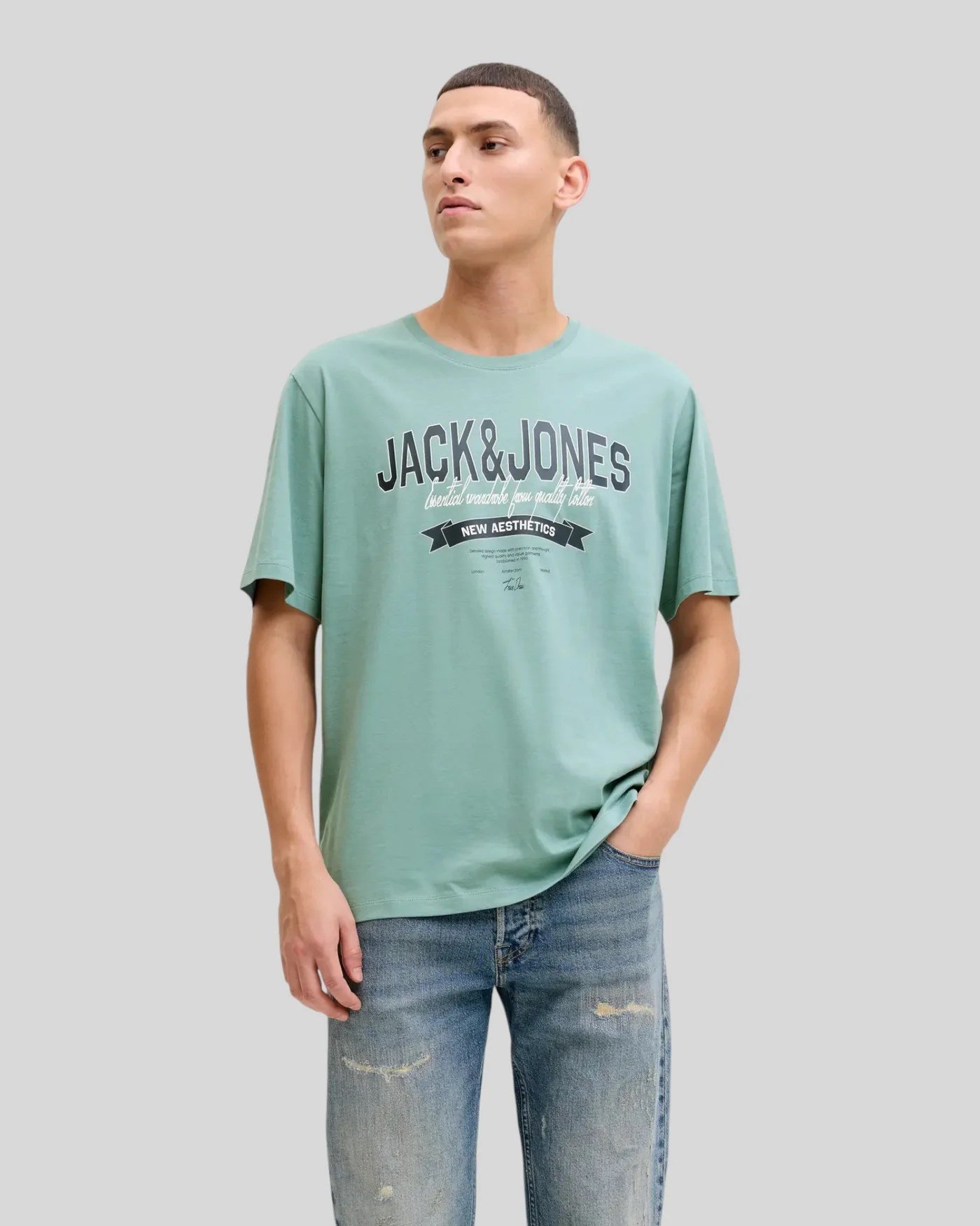 Jack&Jones JJELOGO TEE SS O-NECK 2 COL SS26 SN Açık Mavi Erkek T-Shirt
