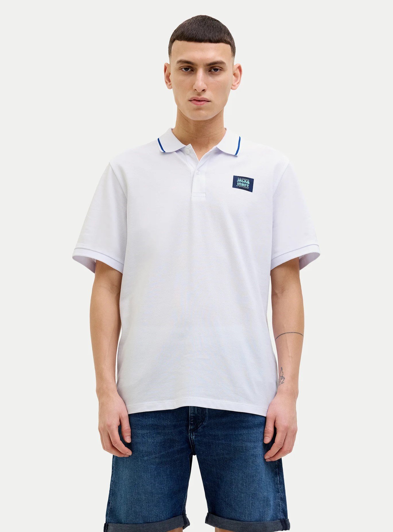 Jack&Jones JJHUDSON POLO SS Beyaz Erkek Gömlek