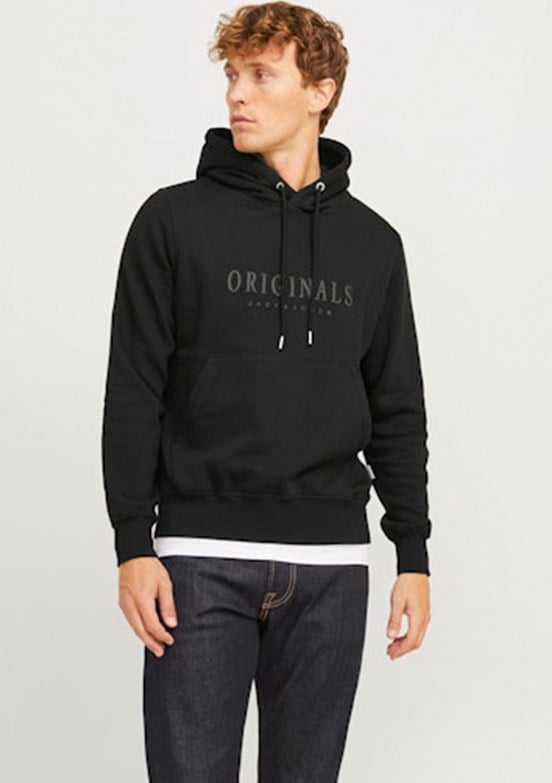 Jack&Jones JORFREDERIKSBERG SWEAT HOOD SPA Siyah Erkek Sweatshirt