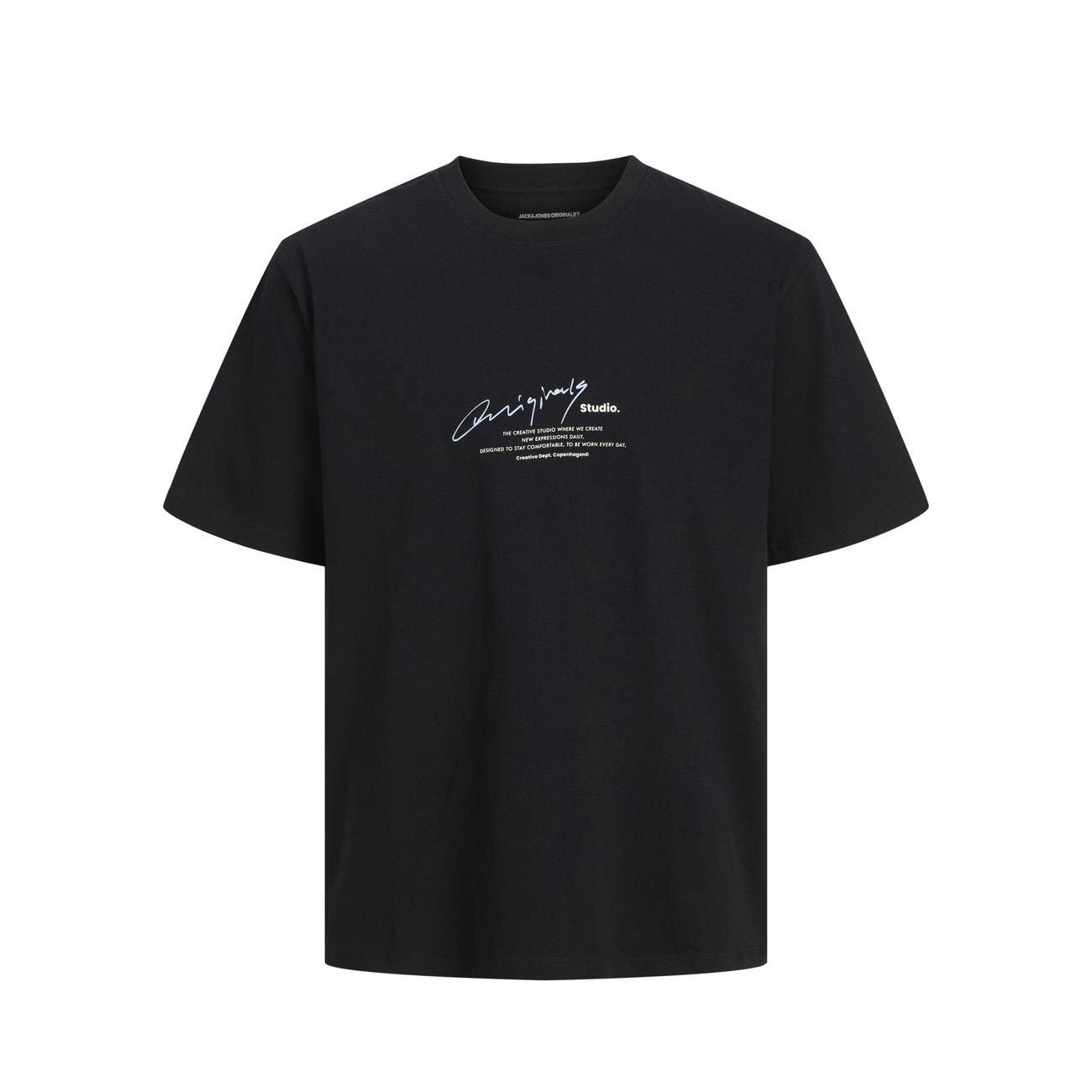 Jack&Jones JORMANCHESTER SCRIPT TEE SS CREW NECK Siyah Erkek T-Shirt