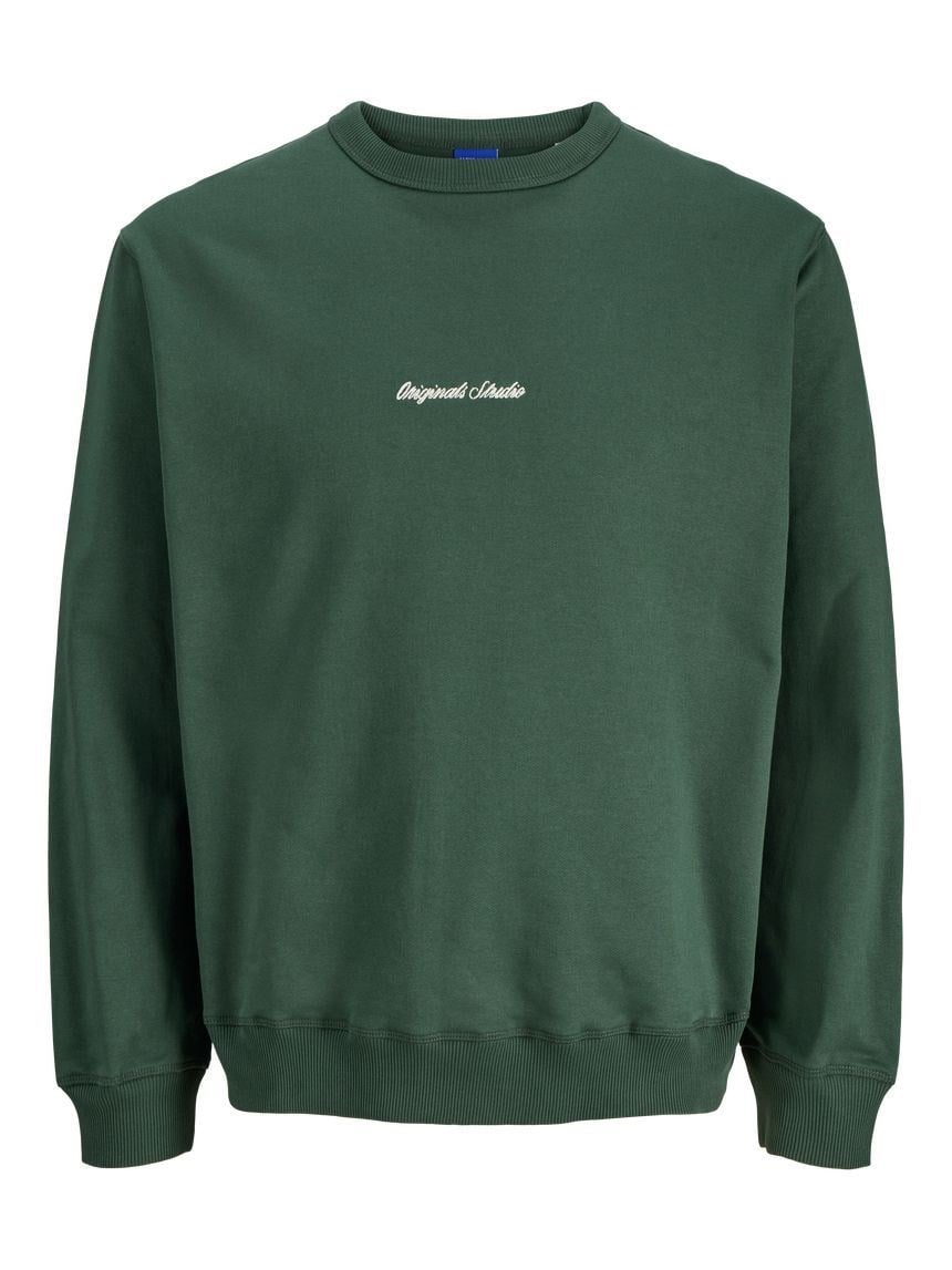 Jack&Jones JORNORREBRO EMB SWEAT CREW NOOS Yeşil Erkek Sweatshirt