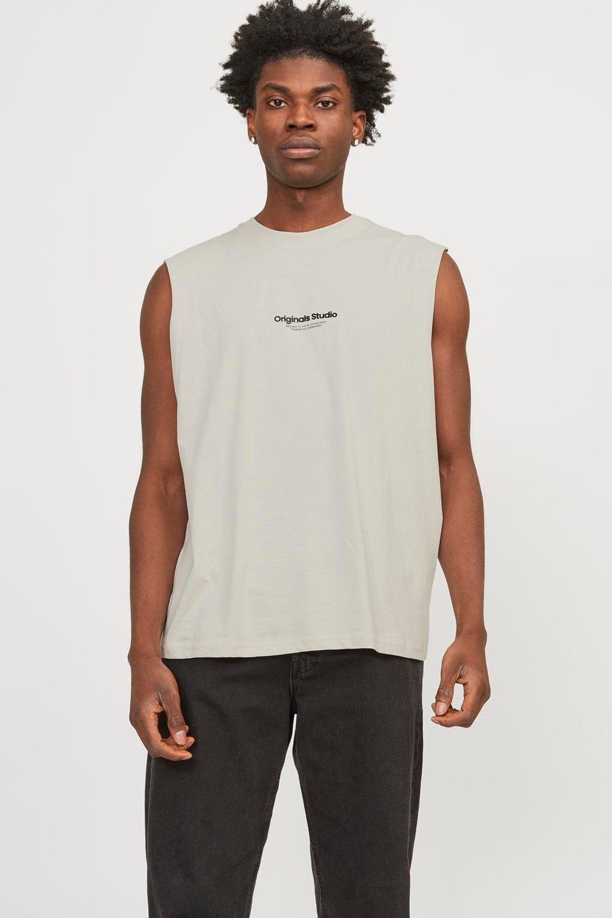 Jack&Jones JORVESTERBRO SLEEVELESS TEE SN Bej Erkek T-Shirt