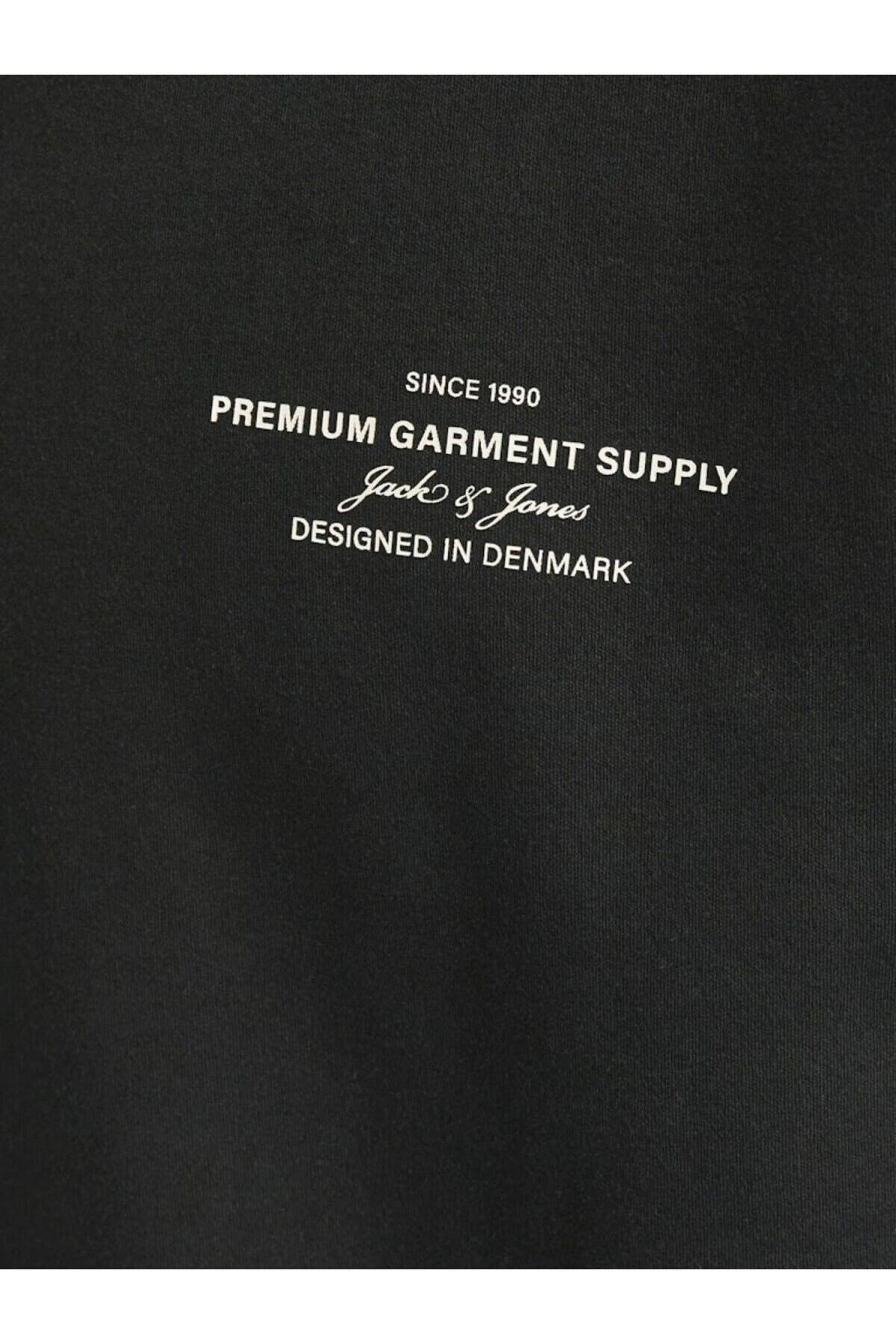 Jack&Jones JPRBLACHAD BRANDING SWEAT CREW NECK LN Siyah Erkek Sweatshirt