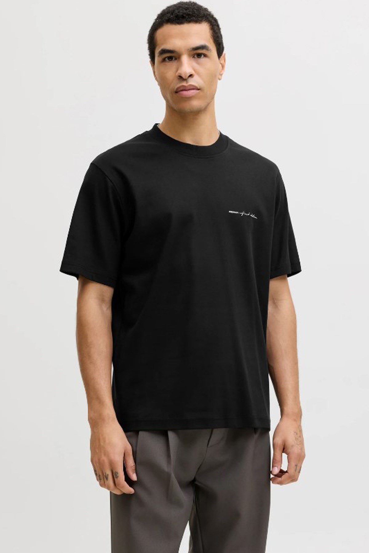 Jack&Jones JPRBLAOWEN SS BRANDING TEE SN Siyah Erkek T-Shirt