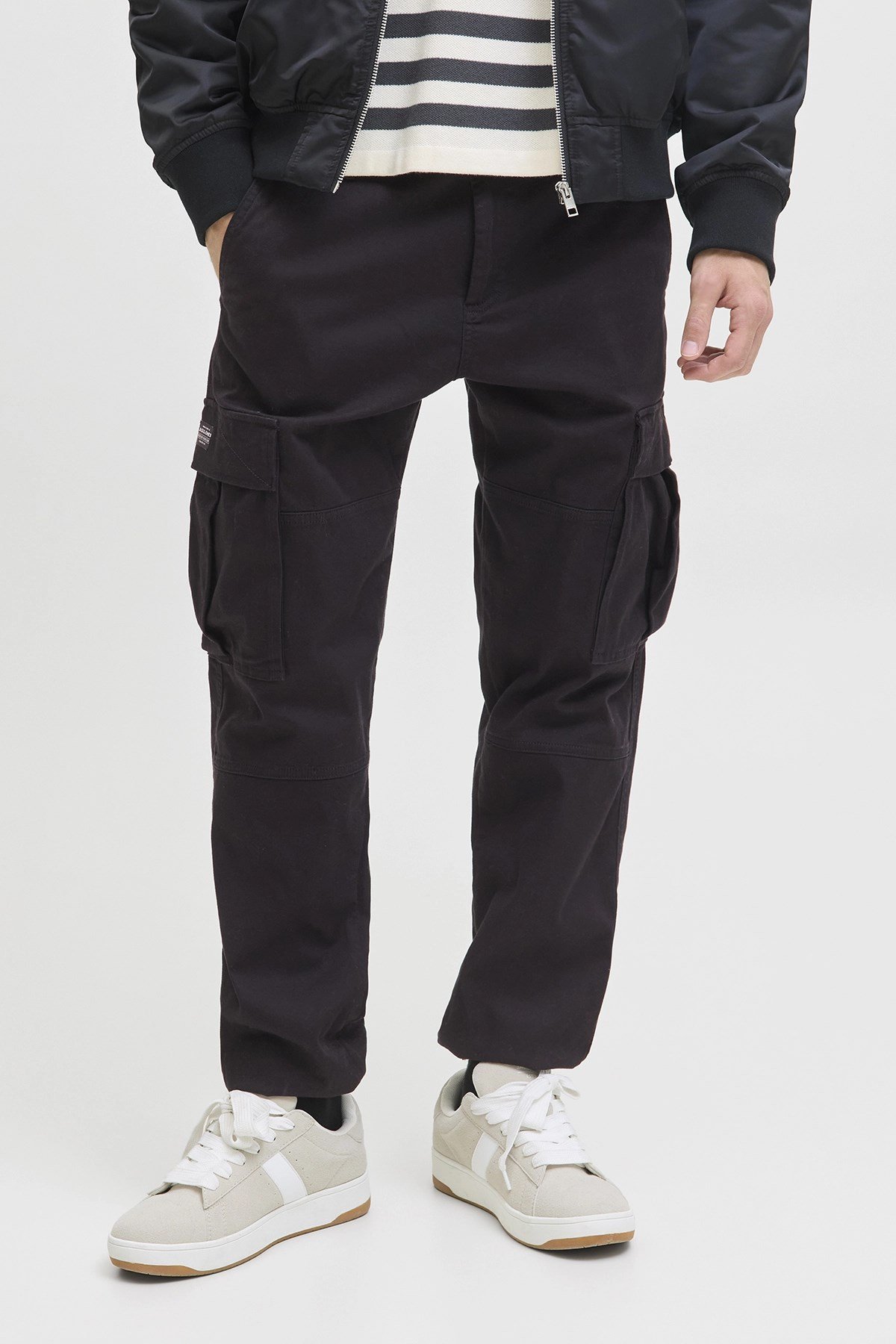 Jack&Jones JPSTKANE JONNIE CUFFED CARGO RET Siyah Erkek Pantolon