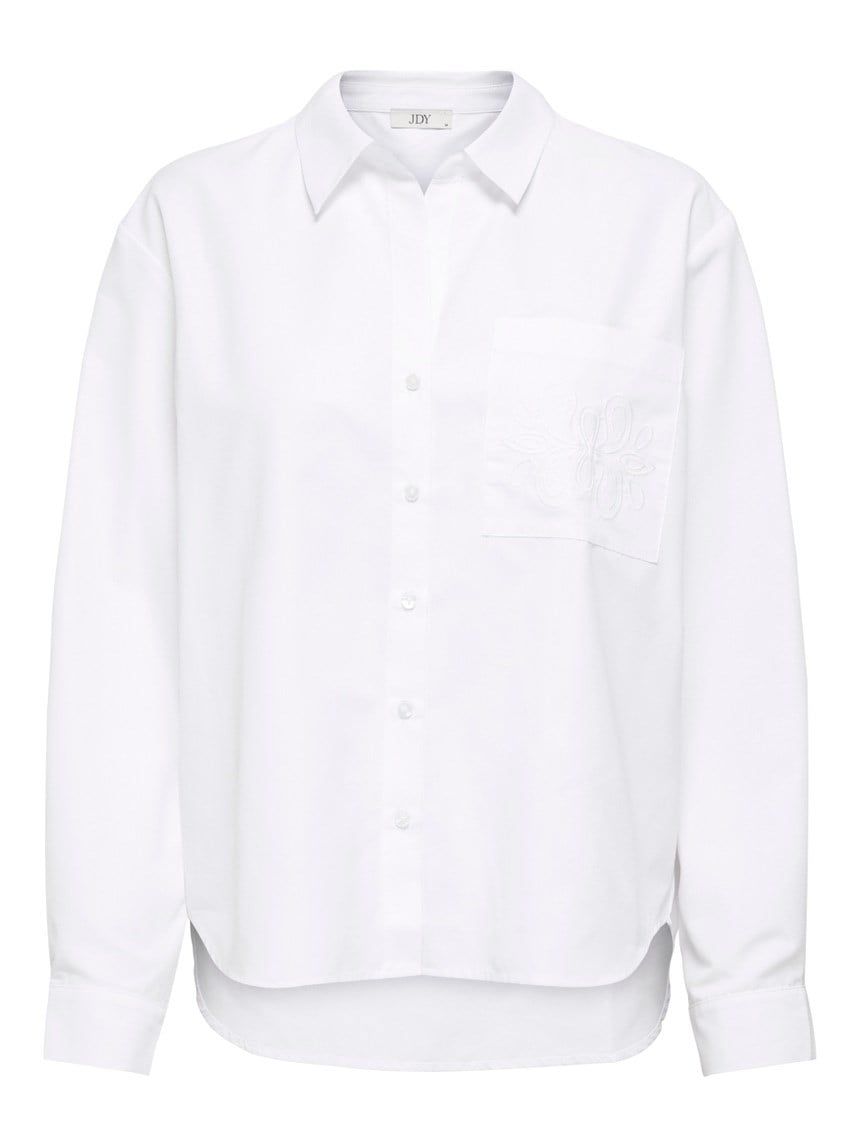 Jdy JDYALEX L/S LOOSE EMB SHIRT WVN Beyaz Kadın Gömlek