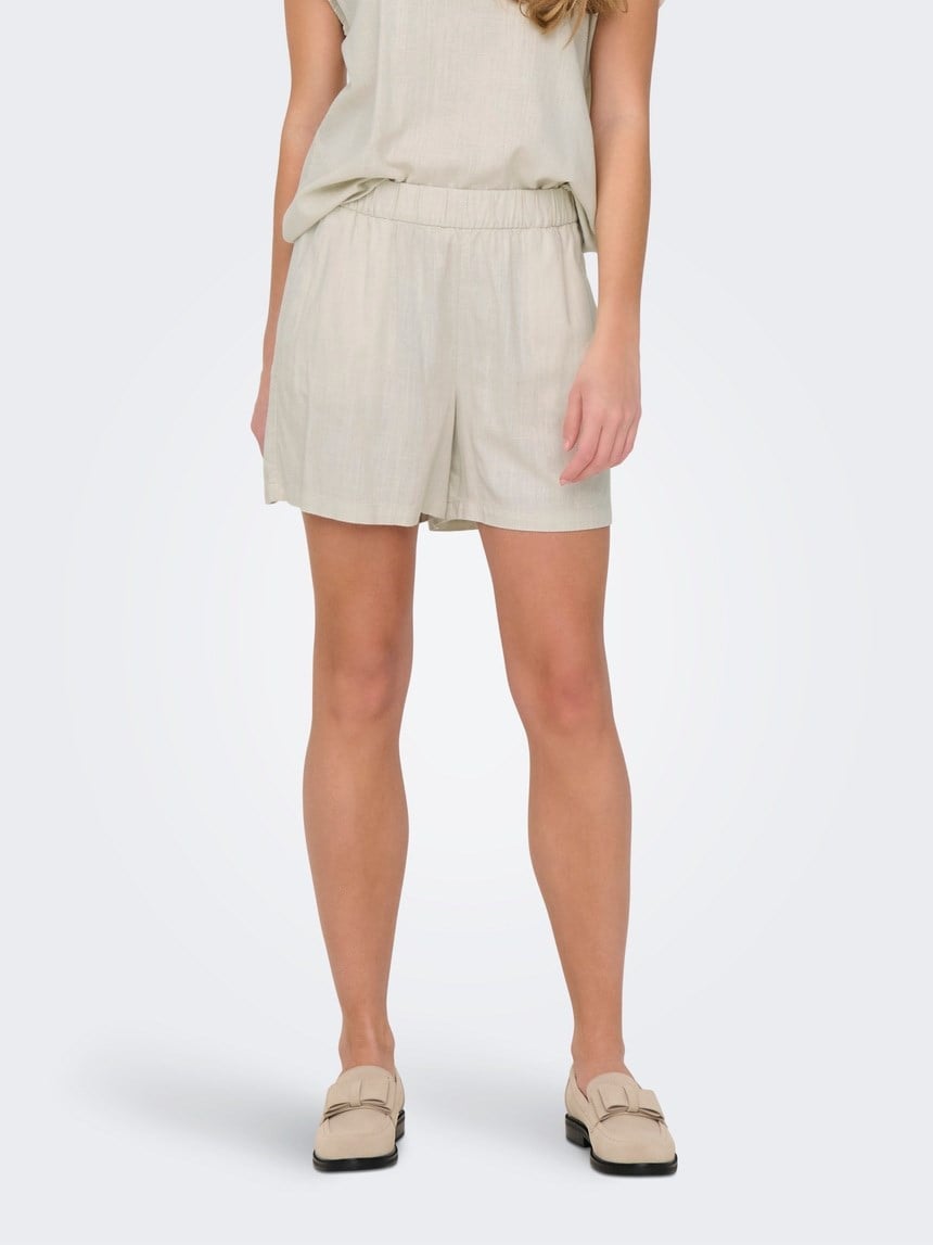 Jdy JDYCAYA LINEN HW SHORTS WVN DIA Bej Kadın Şort
