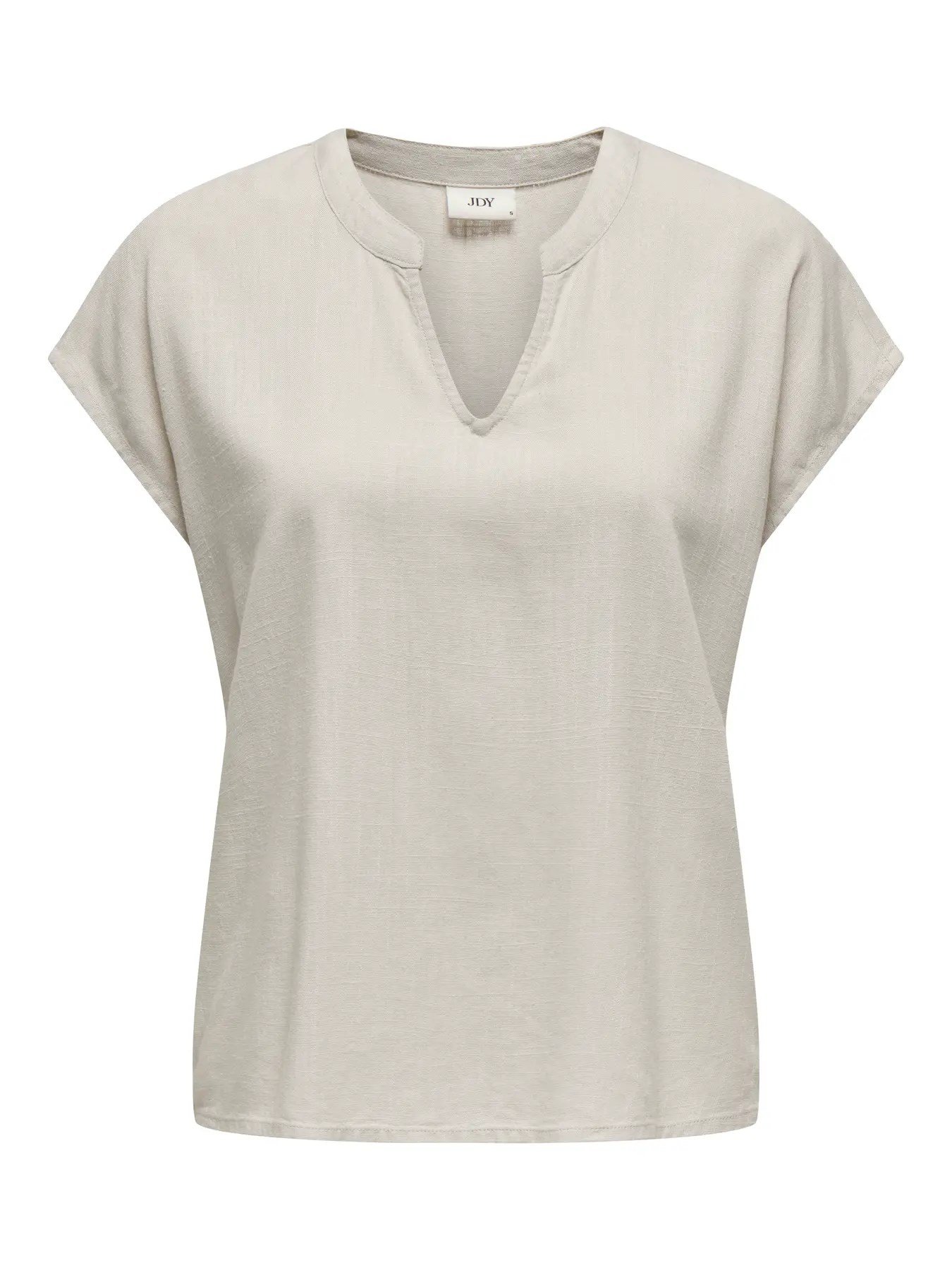 Jdy JDYCAYA LION LINEN S/S TOP WVN DIA Bej Kadın T-Shirt