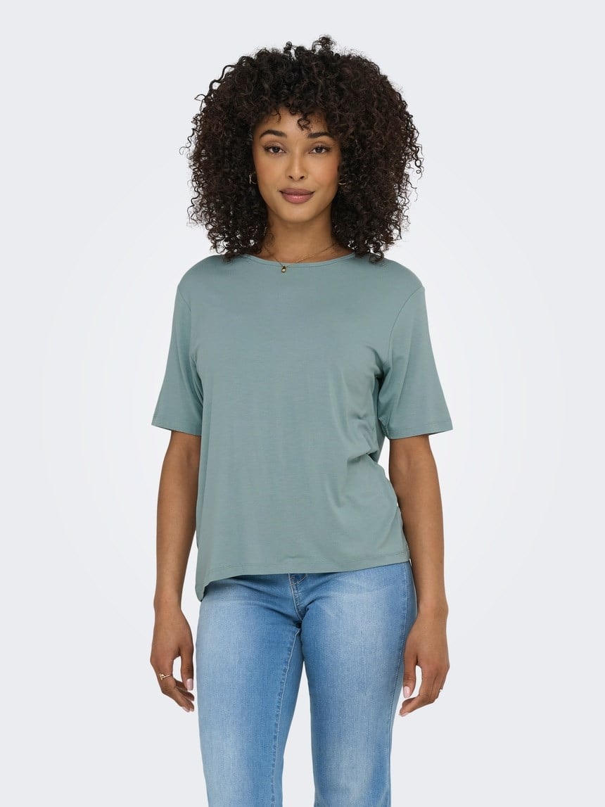 Jdy JDYMILA S/S O-NECK TOP JRS Petrol Kadın T-Shirt