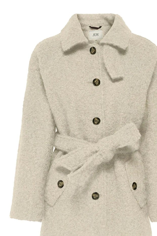 Jdy JDYNEVADA BOUCLE BELT COAT OTW HAB Bej Kadın Ceket