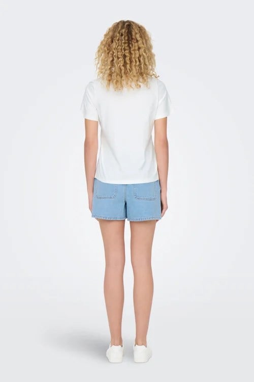 Jdy JDYPISA S/S PRINT TOP JRS NOOS Beyaz Kadın T-Shirt
