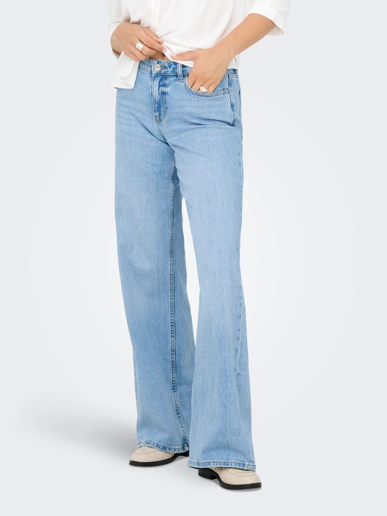 Jdy JDYRUBY MW WID LB 1012 DNM NOOS Denim Kadın Kot Pantolon