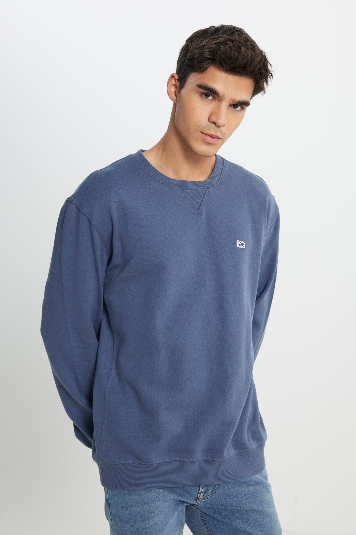 Lee Bisiklet Yaka Sweatshirt Mavi Erkek Sweatshirt