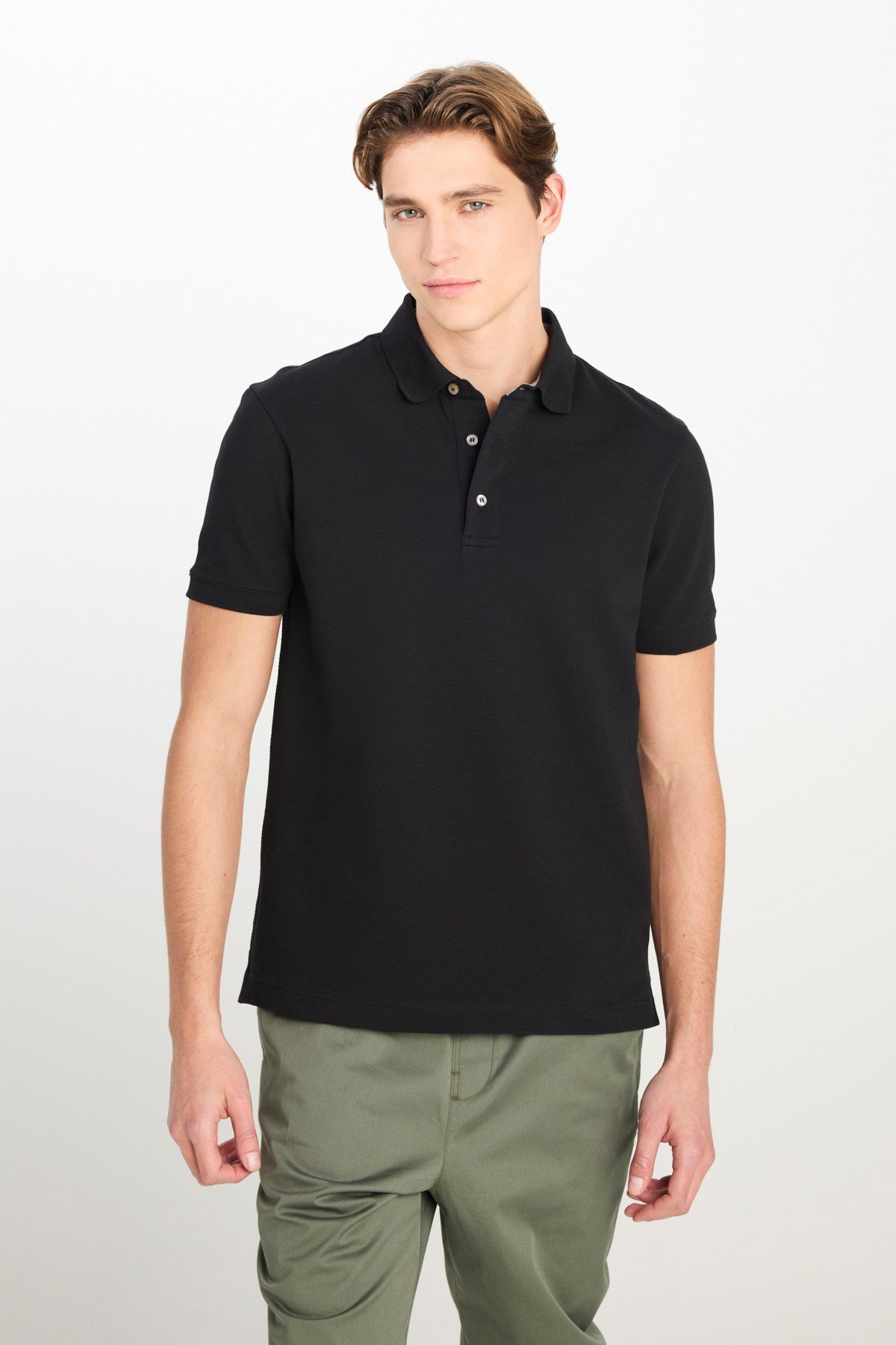 Lee Erkek Regular Fit Polo T-shirt Siyah Erkek T-Shirt