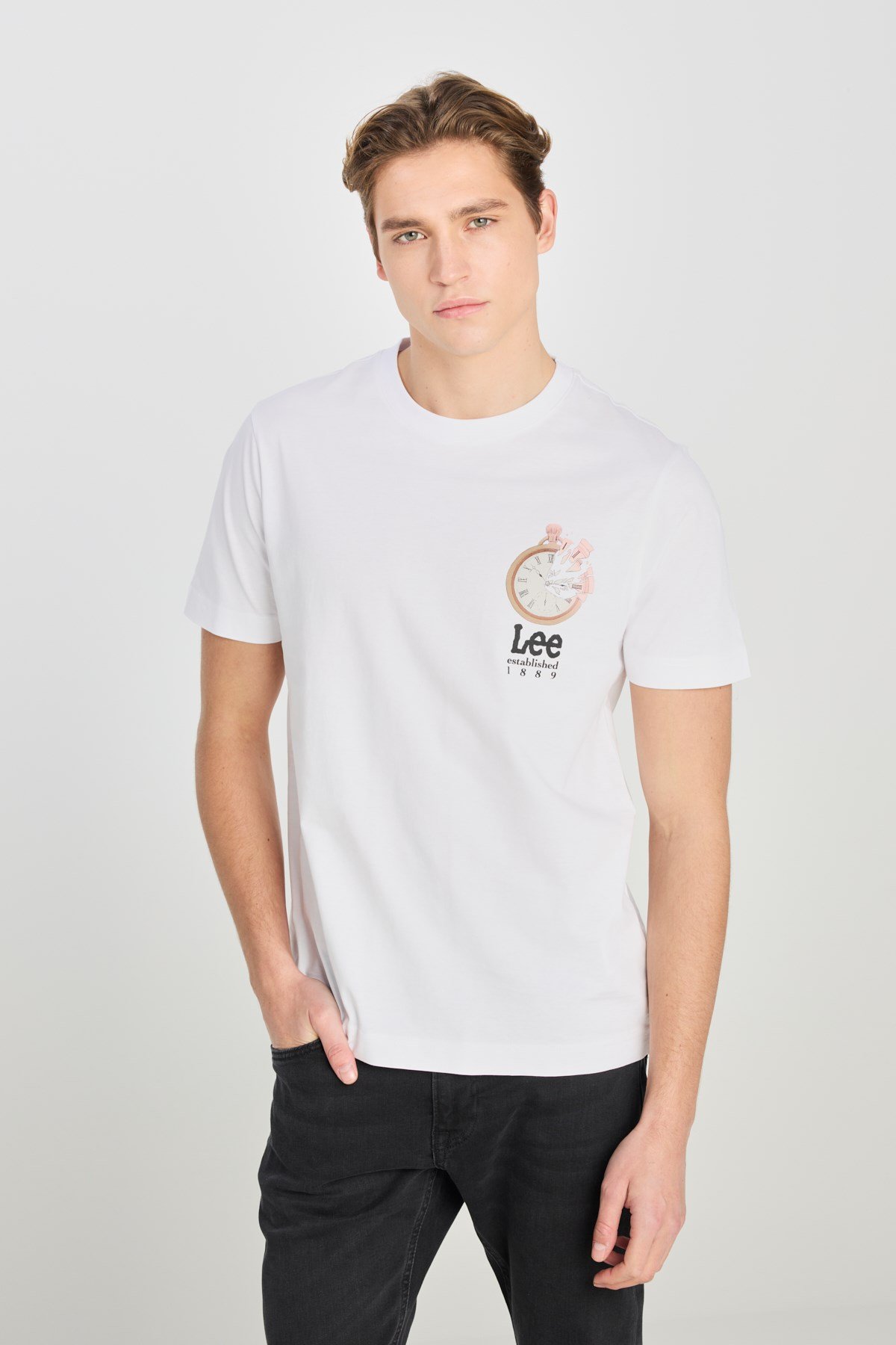 Lee Regular Fit Grafik Baskılı T-shirt Beyaz Erkek T-Shirt
