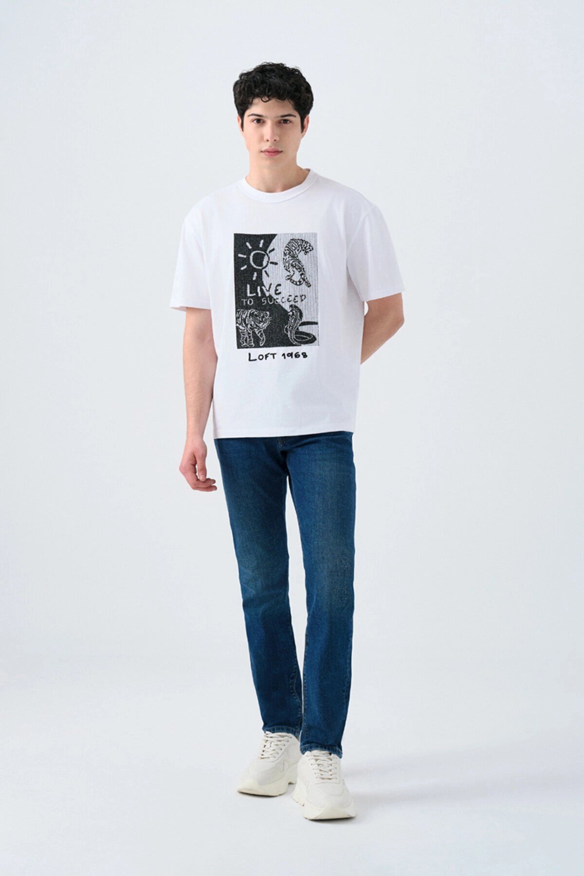 Loft LF 2035687  LUKAS DARK WASH M PNT Denim Erkek Kot Pantolon