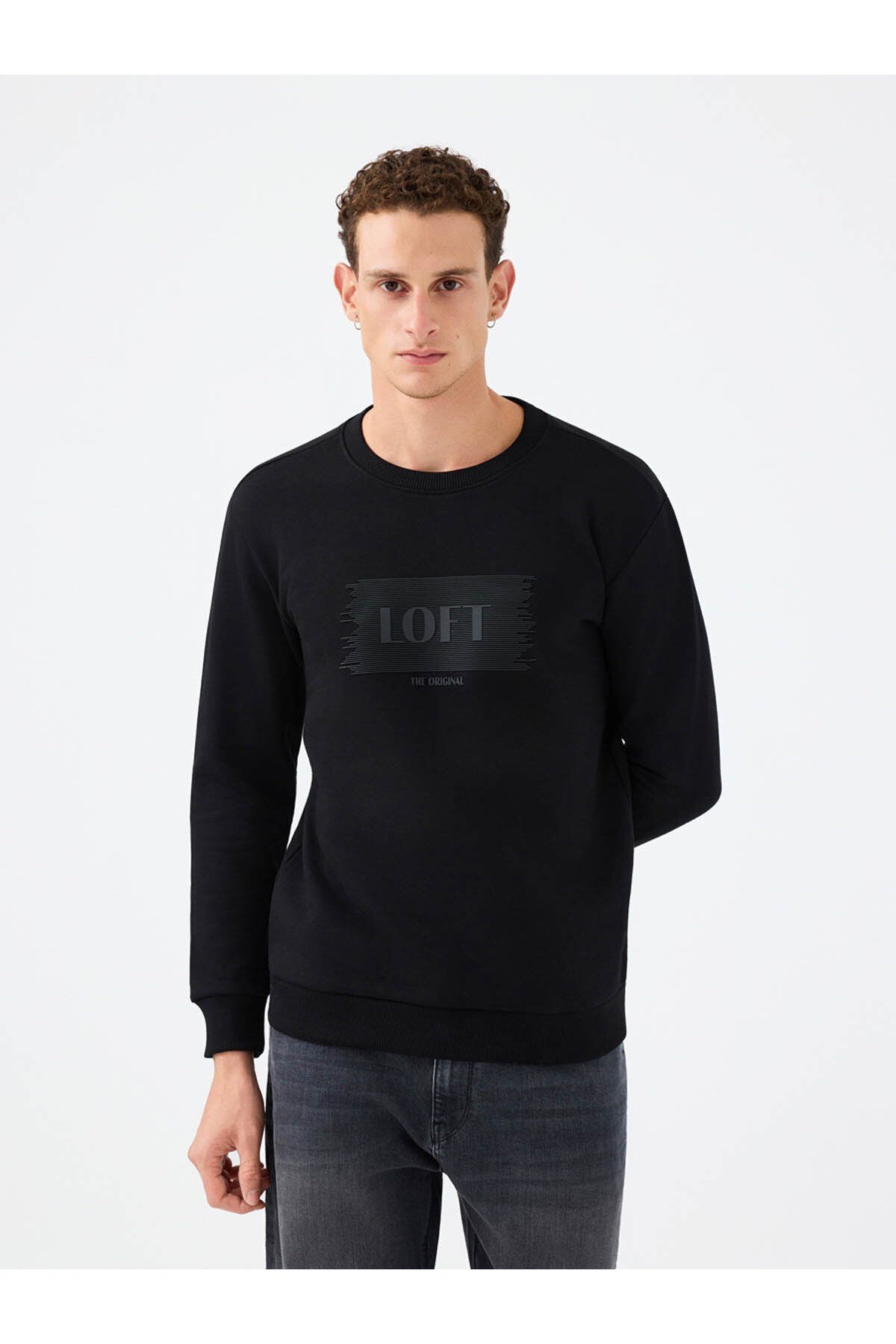 Loft LF 2041079 M SWS Siyah Erkek Sweatshirt