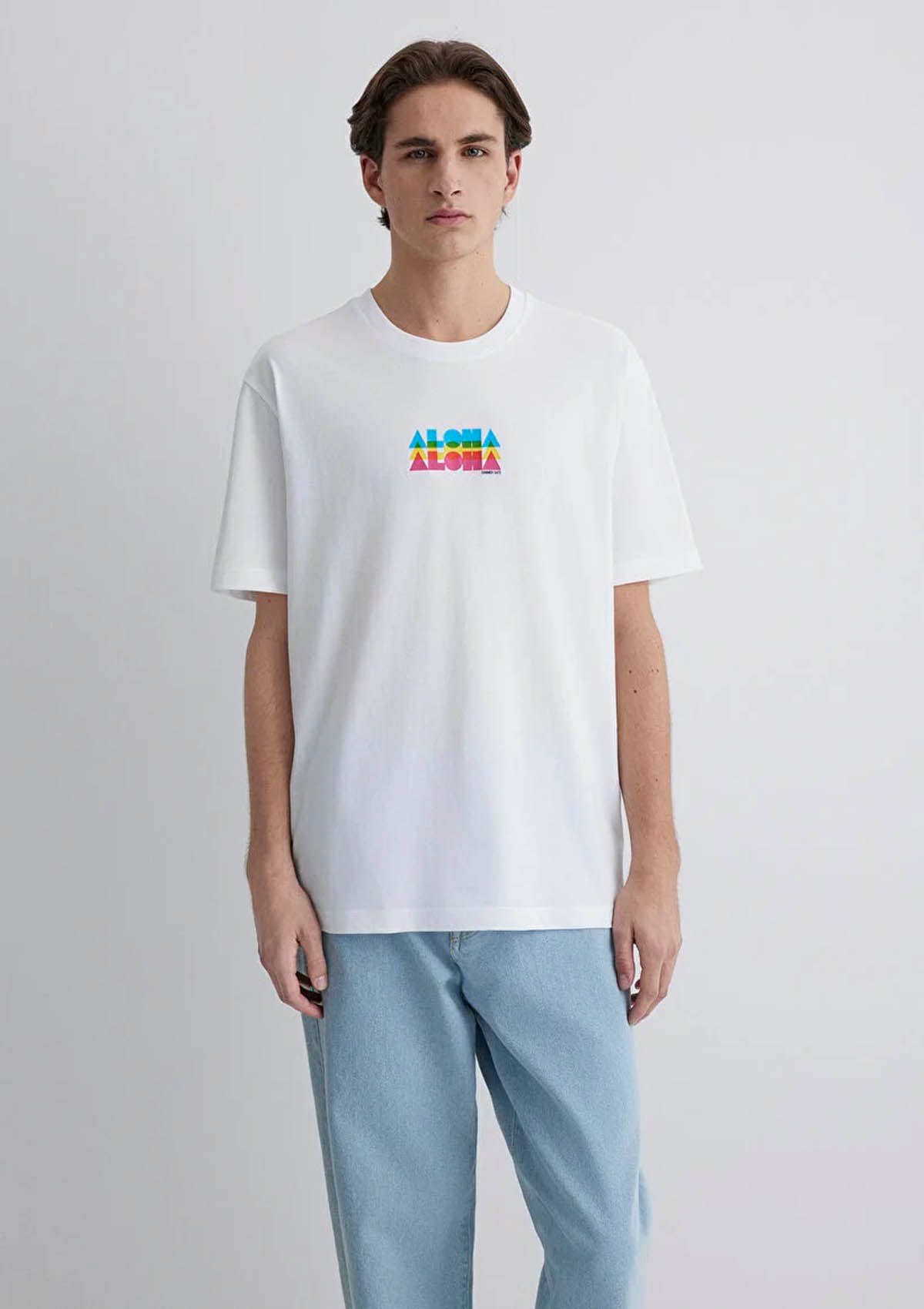 Mavi ALOHA TİŞÖRT Beyaz Beyaz Erkek T-Shirt