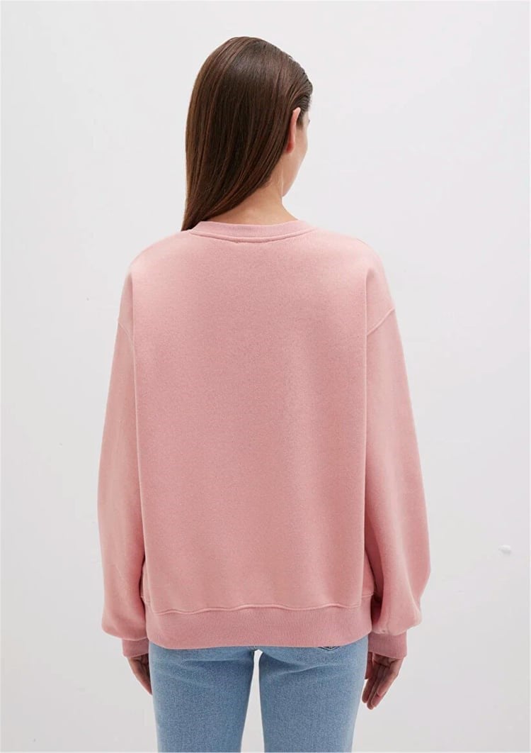 Mavi BiSiKLET YAKA SWEATSHiRT Rose Elegance Pudra Kadın Sweatshirt