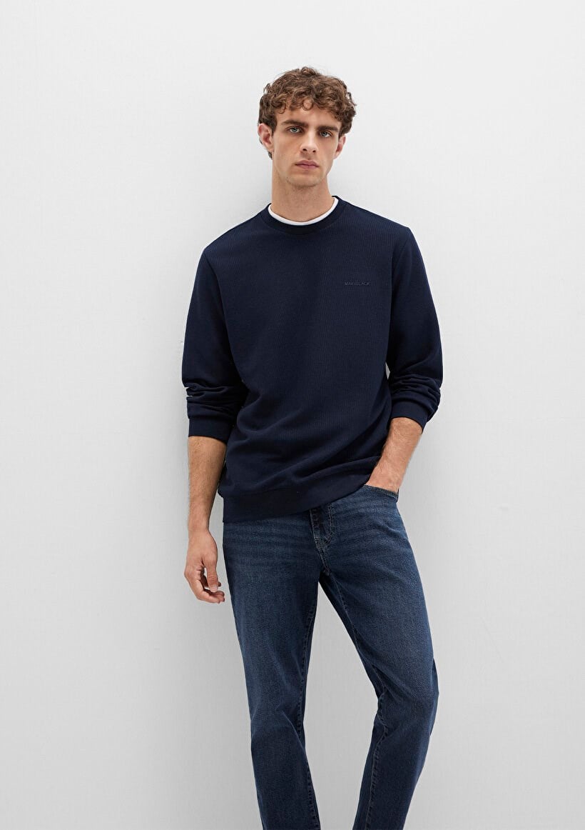 Mavi BiSiKLET YAKA SWEATSHiRT Safir Lavicert Lacivert Erkek Sweatshirt