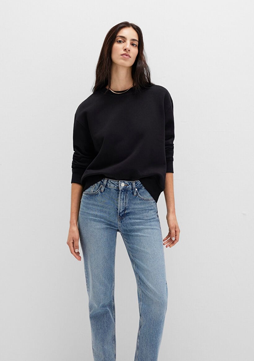 Mavi BiSiKLET YAKA SWEATSHiRT Siyah Siyah Kadın Sweatshirt