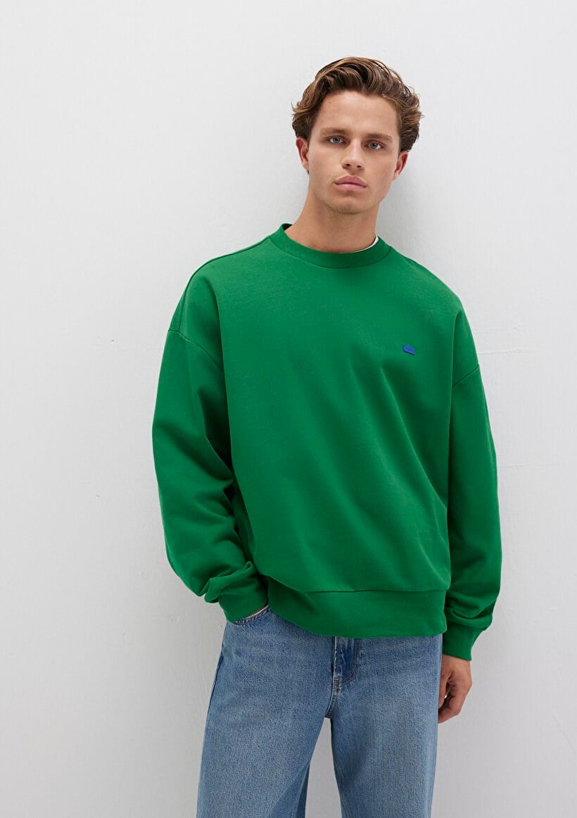 Mavi BiSiKLET YAKA SWEATSHiRT YeSil Yeşil Erkek Sweatshirt